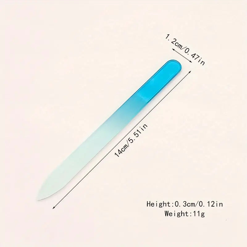 Crystal Glass Nail File with Case - Double-Sided Tool
