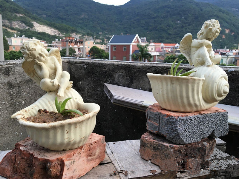 Resin Angel Planter for Succulents and Mini Gardens