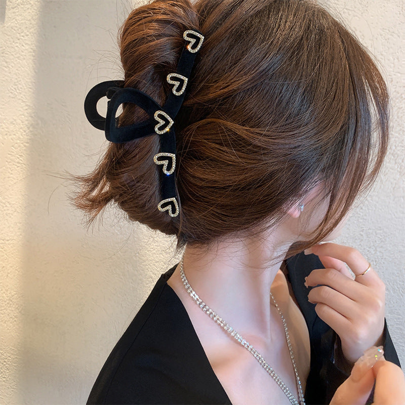 Rhinestone Love Shark Clip Hair Accessory for Women