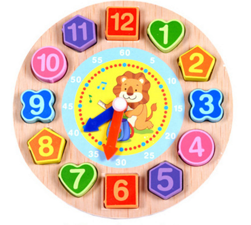 Wooden Lacing Number Clock Educational Toy for Kids
