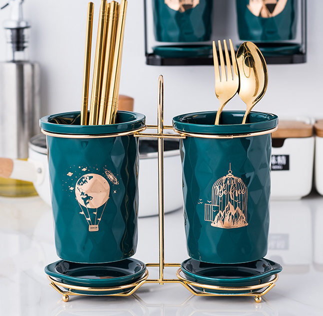 Wall-Mounted Chopstick Storage Rack for Kitchen