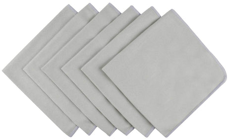 Microfiber Lint Free Rags Glass Window Cleaning Cloths Scratch Free Polishing Cloths for Glassware Dishes Car Stainless Steel Appliances Mirrors Screens Camera Lenses etc 16Inch x 16Inch 6 Pack Grey