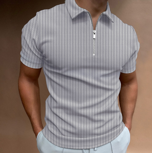 Men's Striped Polo Shirt (Short Sleeve, One Piece)