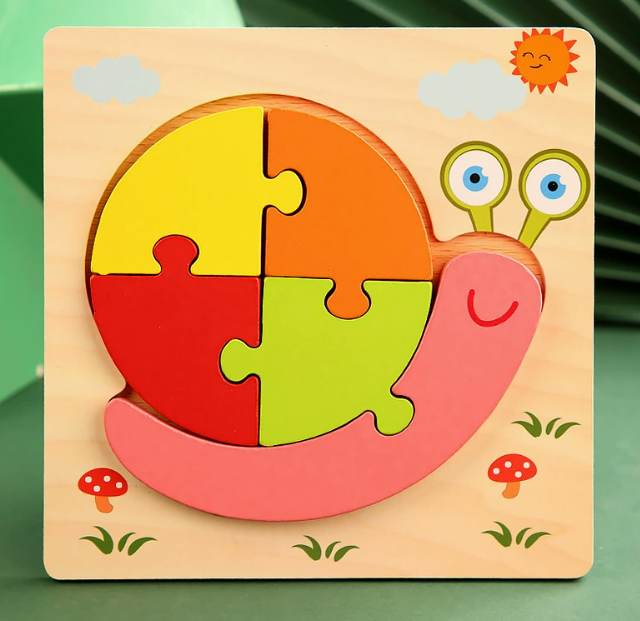 Montessori Wooden Educational Puzzle Board (One Set)