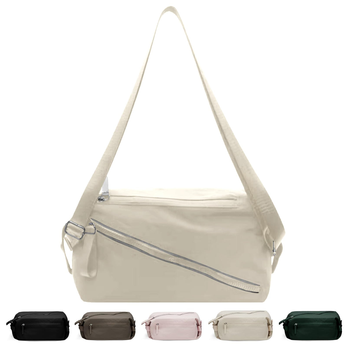 Small Gym Bag Stylish Compact Sports Bag Mini Duffle Bag Nylon Crossbody Bags for Women Men Weekender Bags Suitable For Gym Work Fitness Yoga Travel 3 in 1 Sling Bags (White)