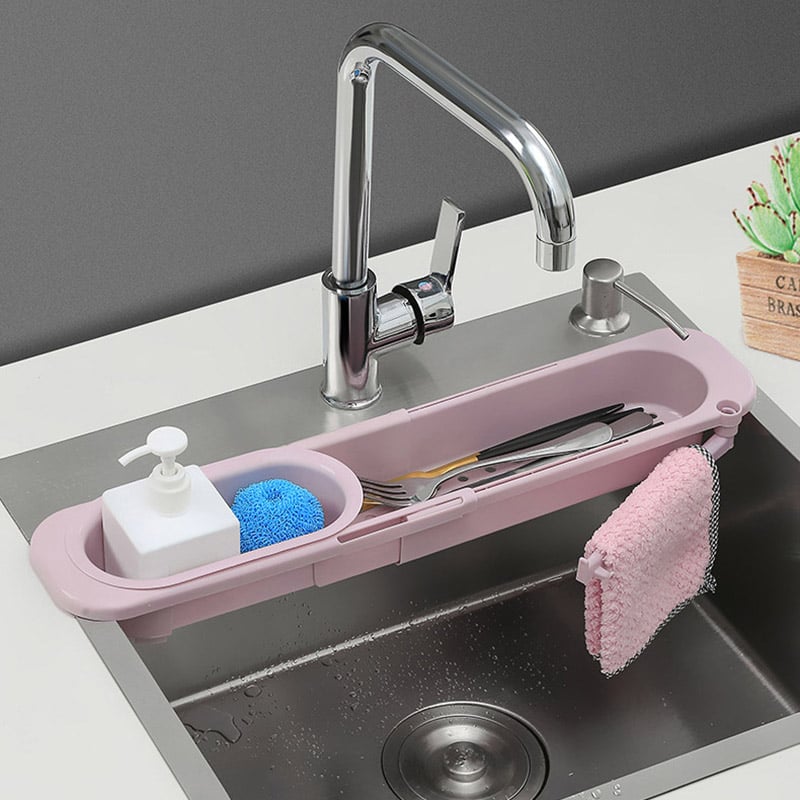 Adjustable Telescopic Sink Rack Organizer for Kitchen