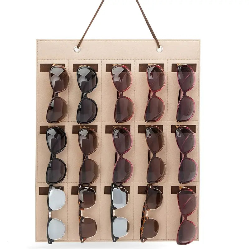 Wall Mounted Felt Sunglasses Storage Organizer (1pc)