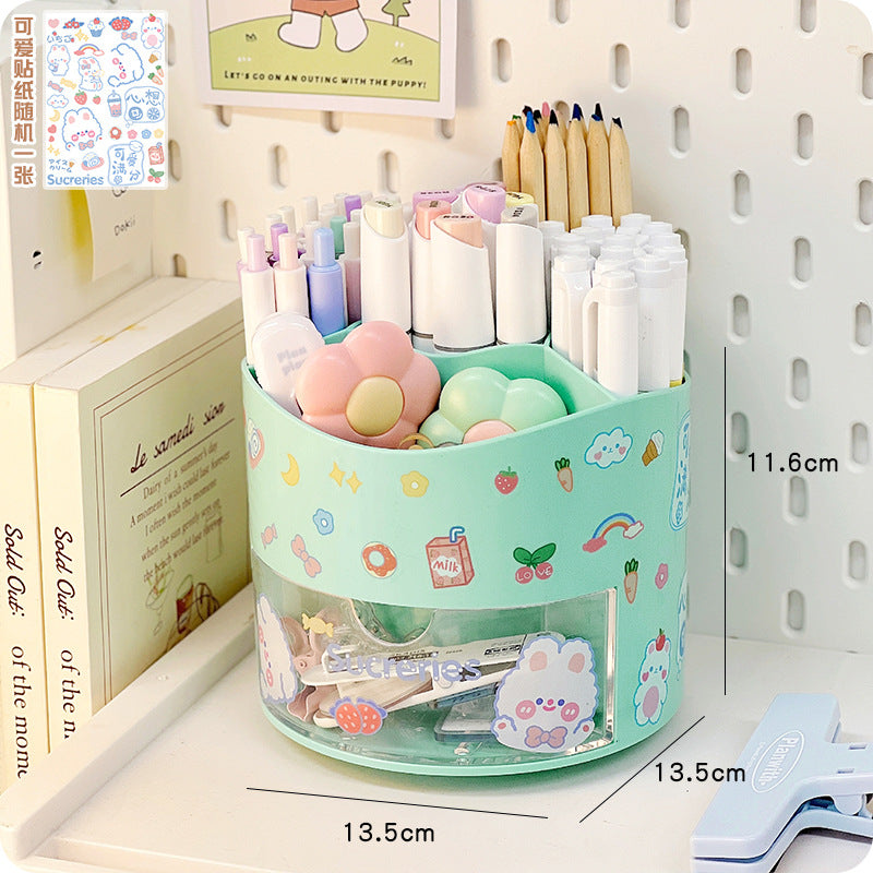 Large Capacity Rotating Pencil Holder Organizer