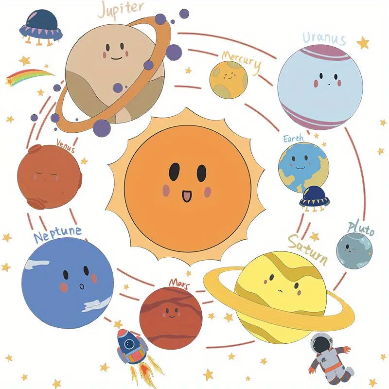 Cartoon Universe Planet Wall Stickers for Home Decor