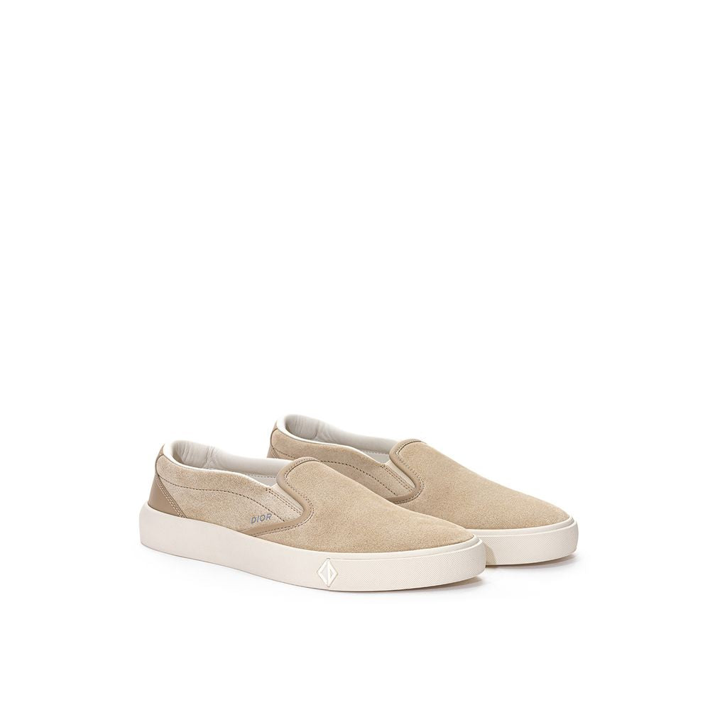 Dior Beige Leather Slip-On Loafers