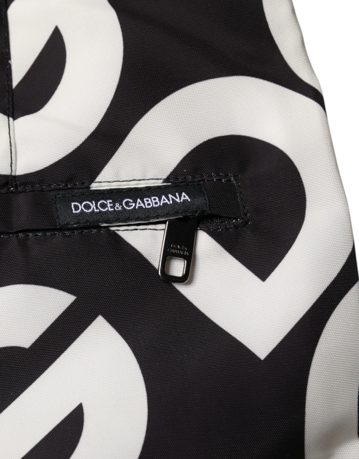 Dolce & Gabbana Black White Logo Beachwear Shorts Swimwear