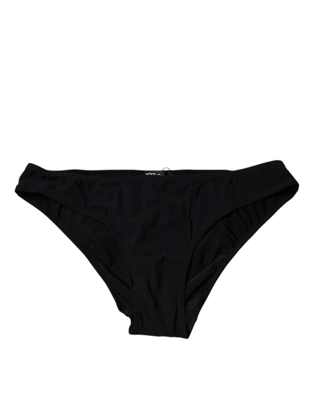 Dolce & Gabbana Black Nylon Stretch Mid Waist Panty Underwear