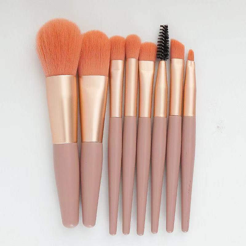 Mini 8-Piece Makeup Brush Set with Soft Matte Finish