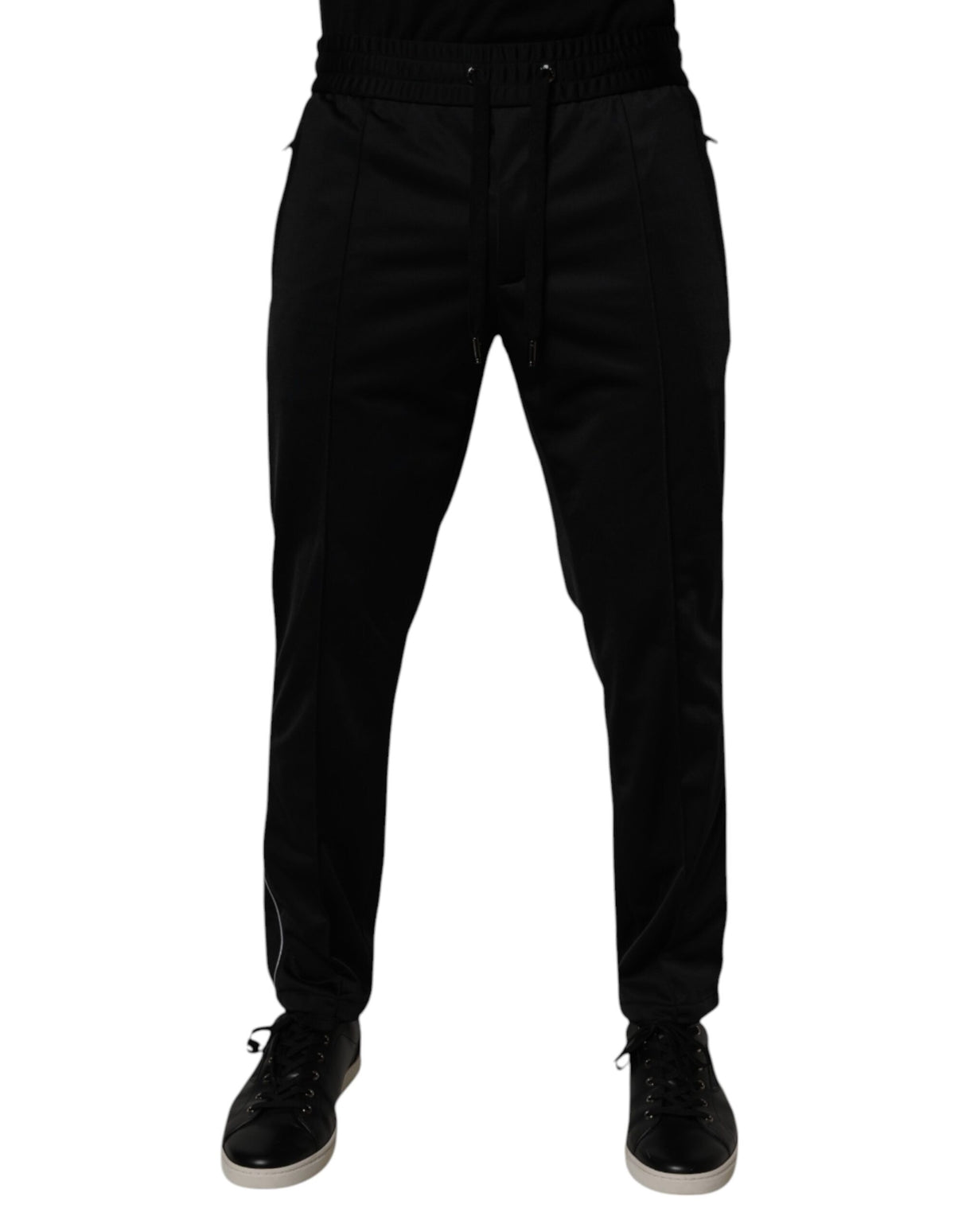 Dolce & Gabbana Black Polyester Men Jogger Sweatpants Pants