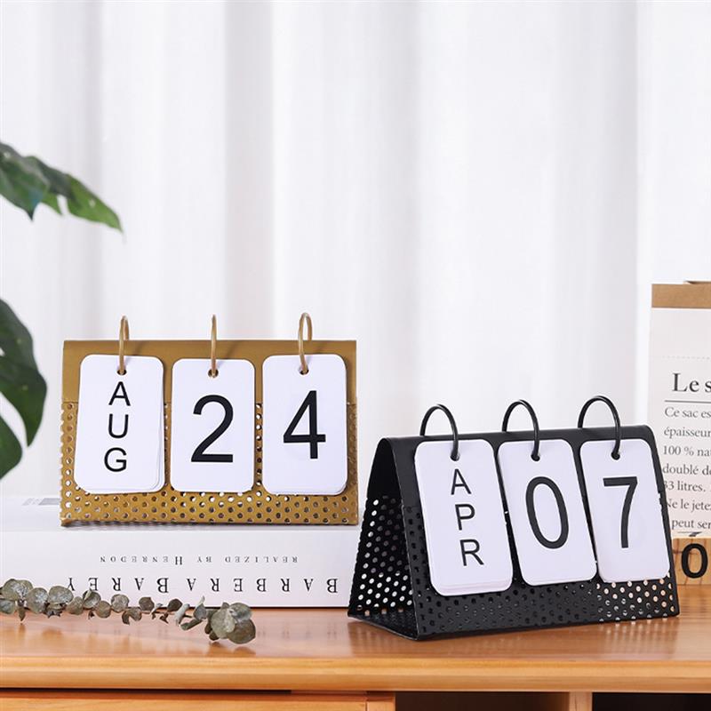 Metal Perpetual Calendar Desk Decoration for Office