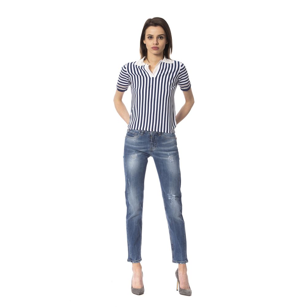 Frankie Morello Blue Other Fibres Women Jeans