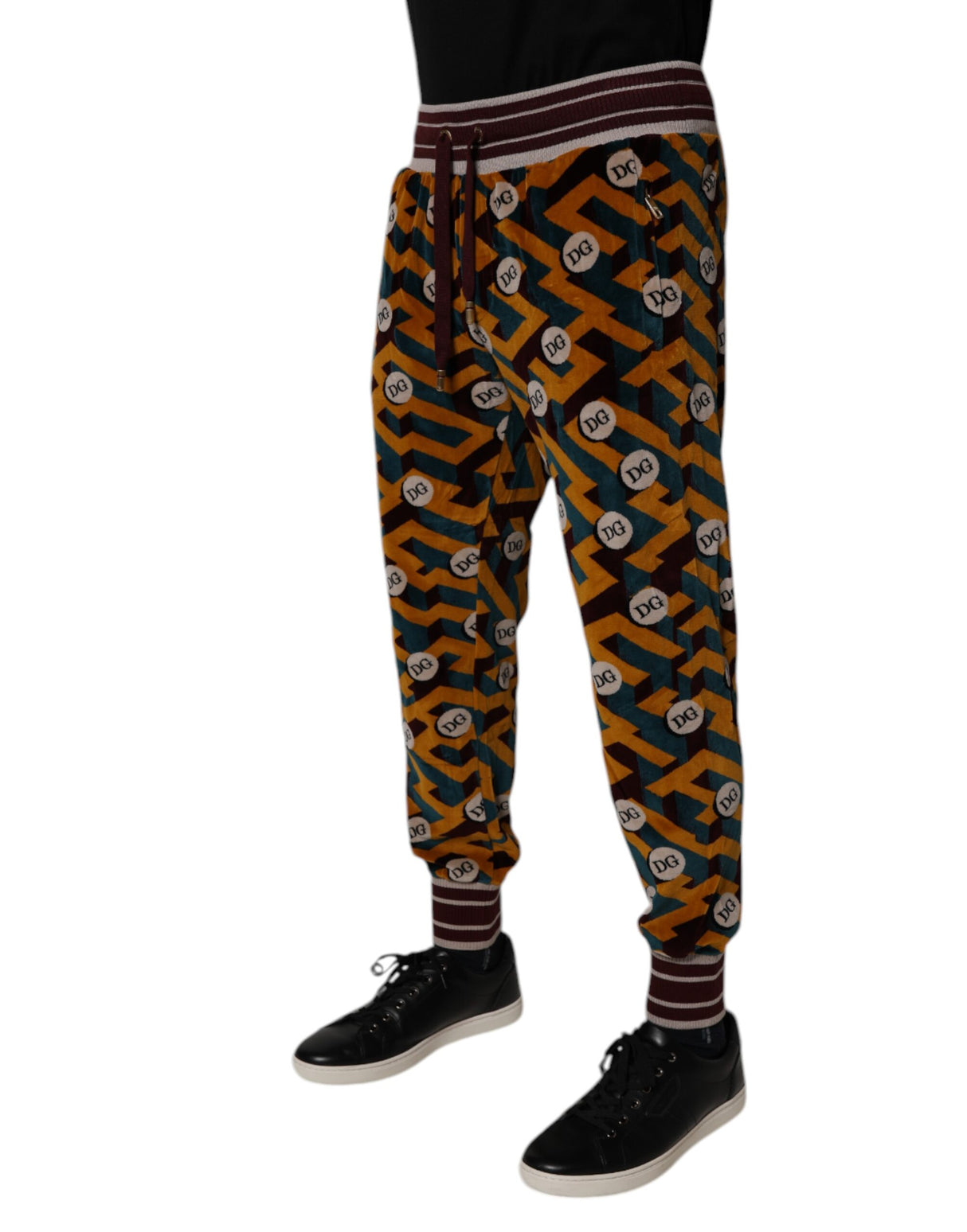 Dolce & Gabbana Multicolor Logo Monogram Jogger Sweatpants Pants
