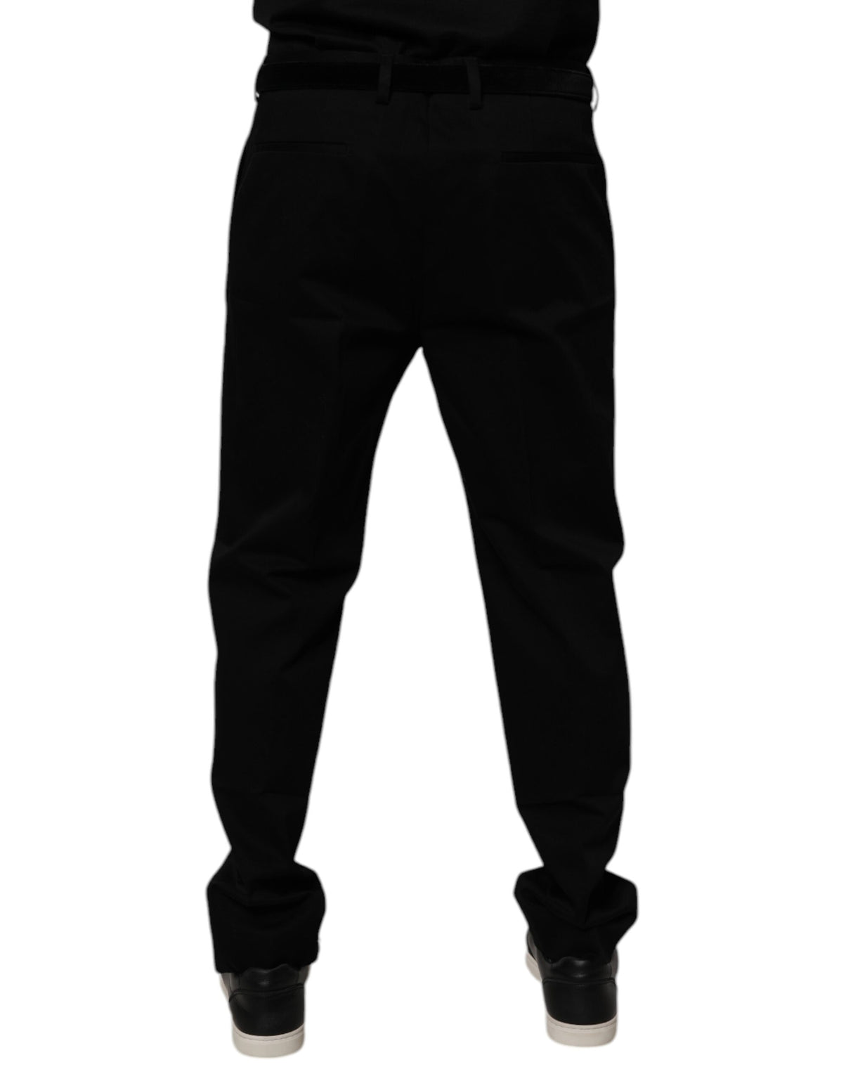 Dolce & Gabbana Black Cotton Men Skinny Dress Formal Pants