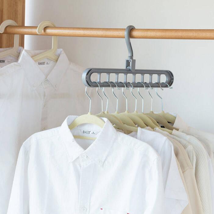 Multi-Functional Nine-Hole Clothes Hanger for Storage