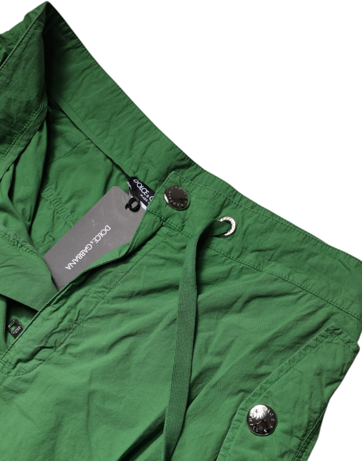 Dolce & Gabbana Green Cotton High Waist Cargo Pants