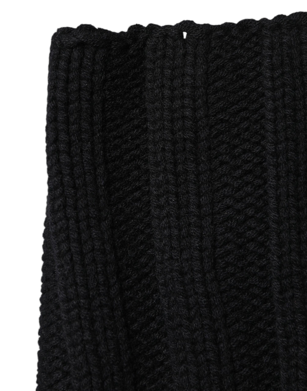 Dolce & Gabbana Black Cashmere Knitted Neck Warmer Foulard Scarf