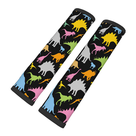 Wurited Colorful Dinosaurs Seat Belt Cover Pads 2 Packs Wild Animal Cartoon Dino Shoulder Protectors Safety Pads Car Auto Accessories