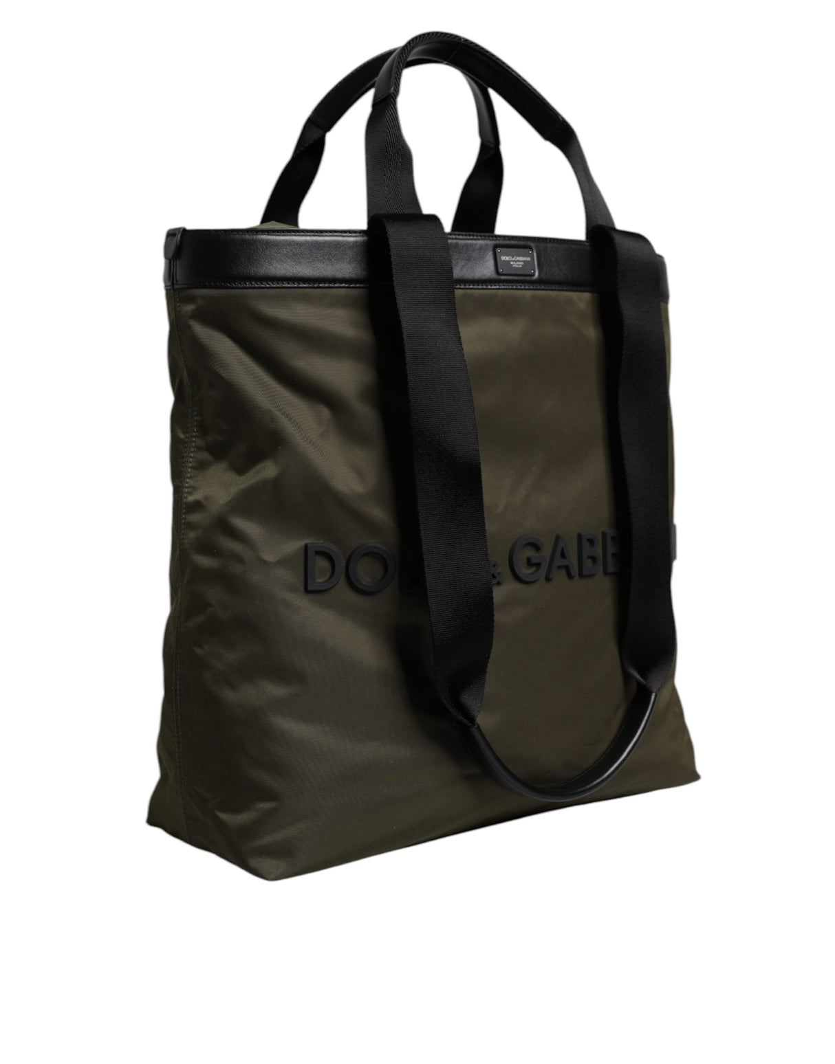 Dolce & Gabbana Military Green Nylon Shoulder Strap Tote Bag