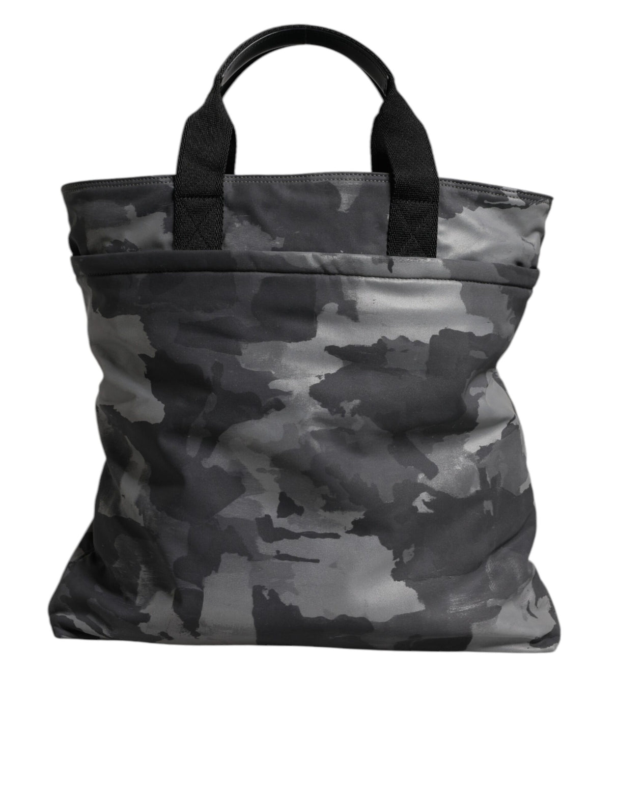 Dolce & Gabbana Gray Camo Cotton Multiple Compartments Tote Bag