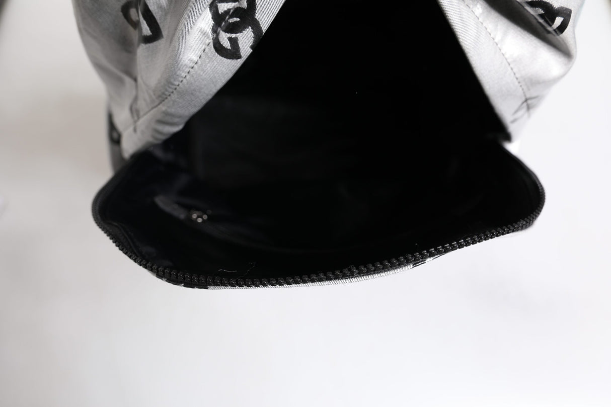 Dolce & Gabbana Polyester Gray Black DG Logo Plaque Backpack Bag