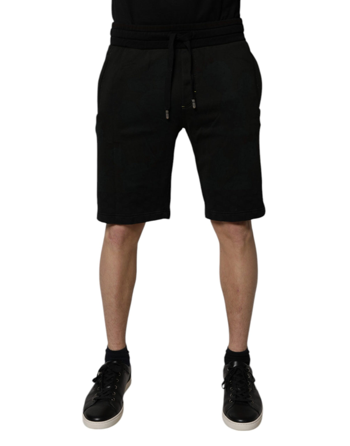 Dolce & Gabbana Black Cotton Sweatshorts Men Bermuda Shorts