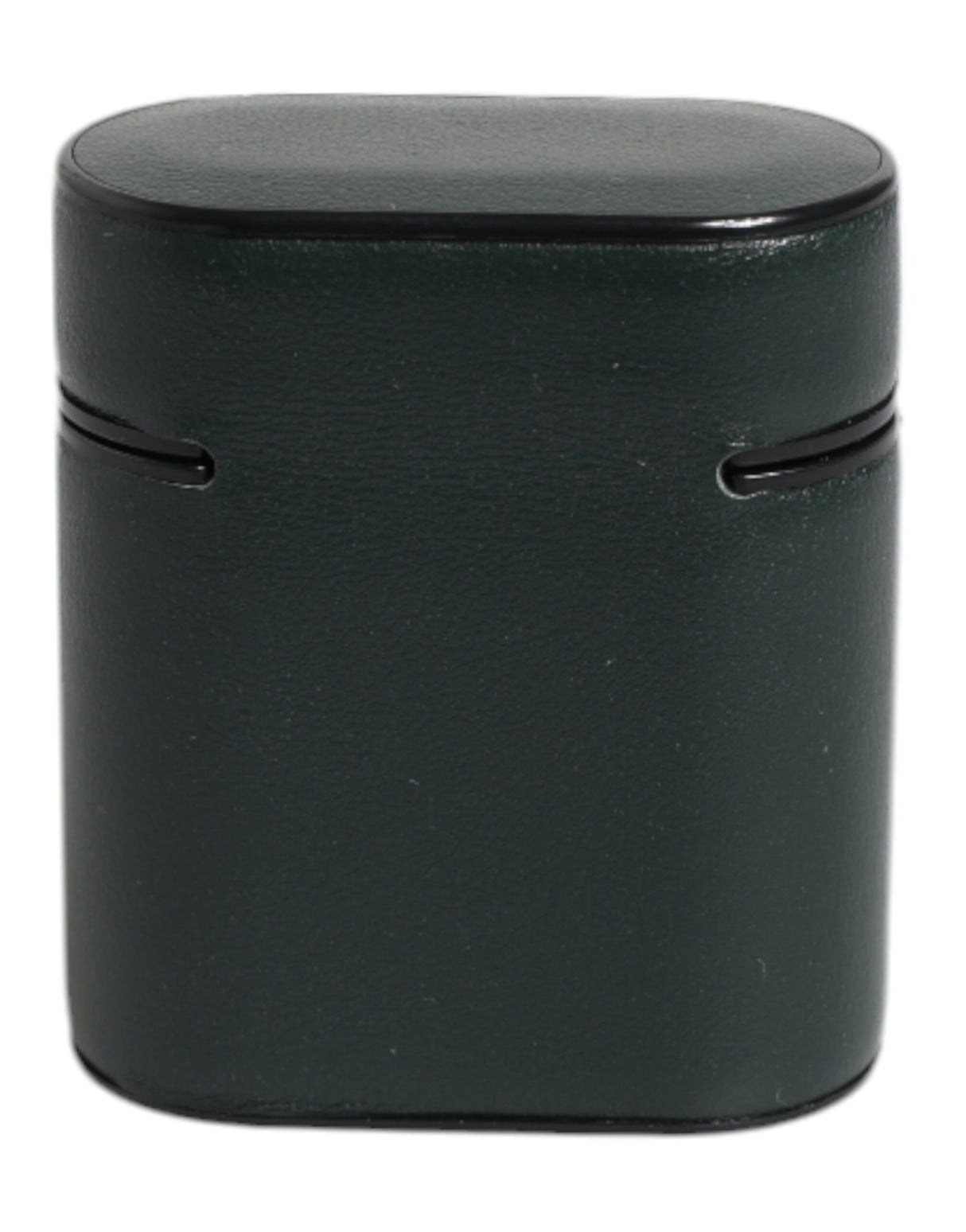 Dolce & Gabbana Green Calfskin Leather Logo Print Flip Holder Airpods Case