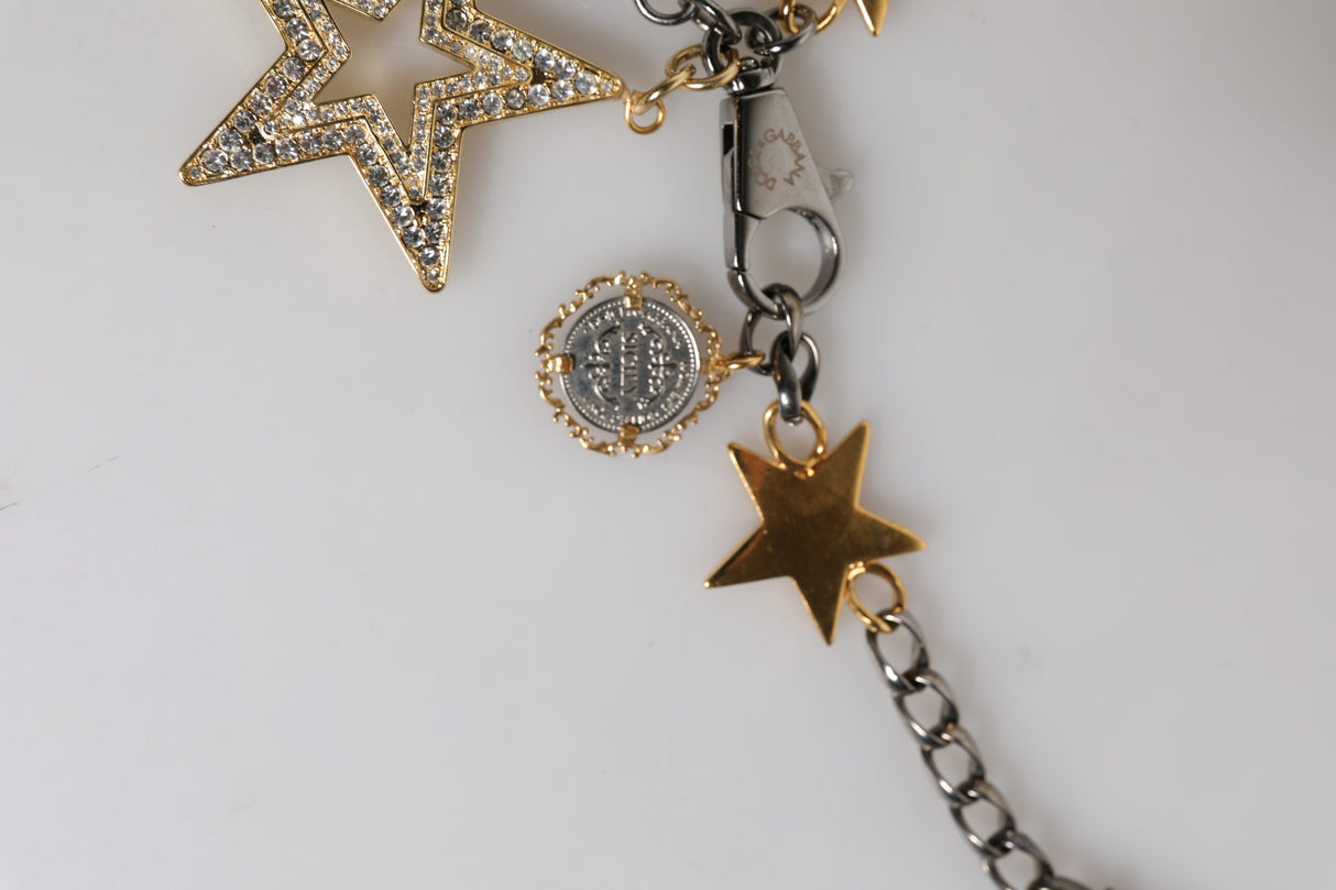 Dolce & Gabbana Silver Gold Brass Embellished Waist Chain Belt