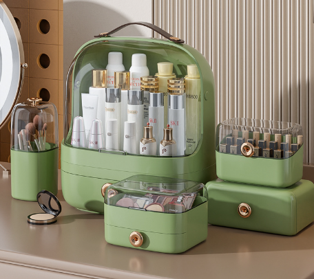 Makeup Organizer and Jewelry Display Case with Drawers