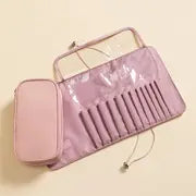 Waterproof Cosmetic Bag with Makeup Brush Organizer