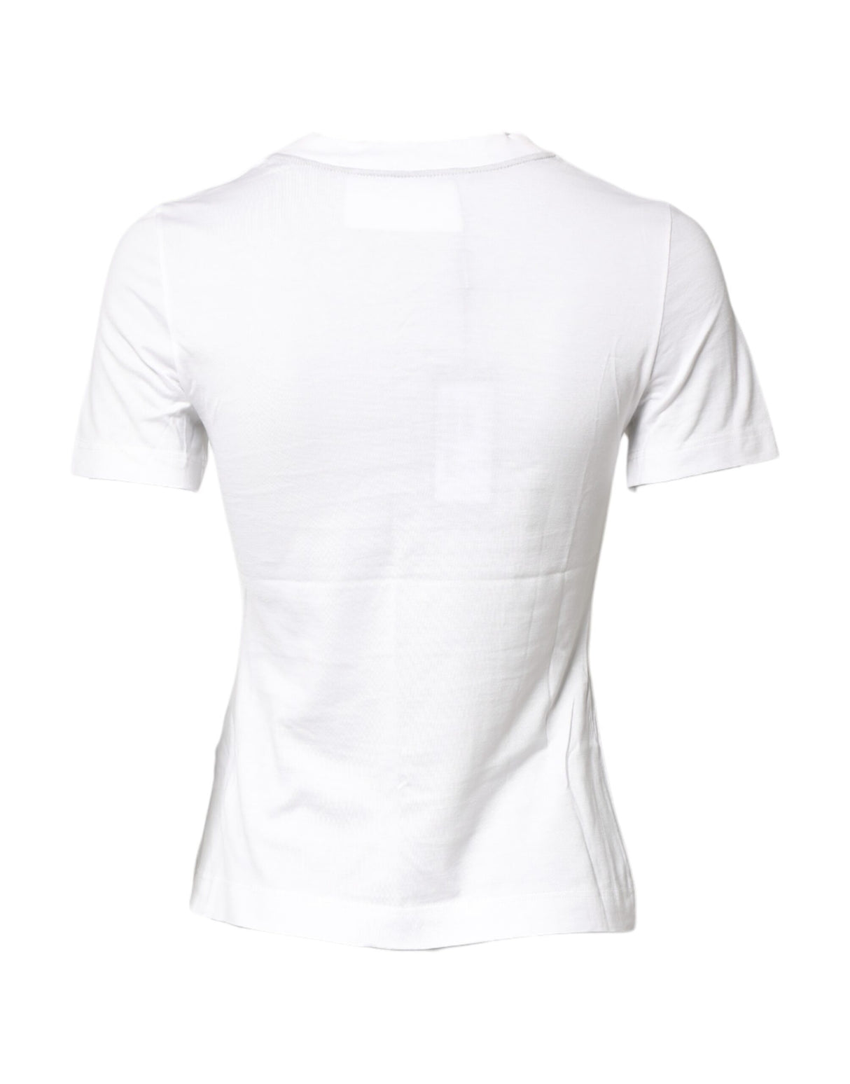Dolce & Gabbana White Cotton Graphic Print Crew Neck T-shirt