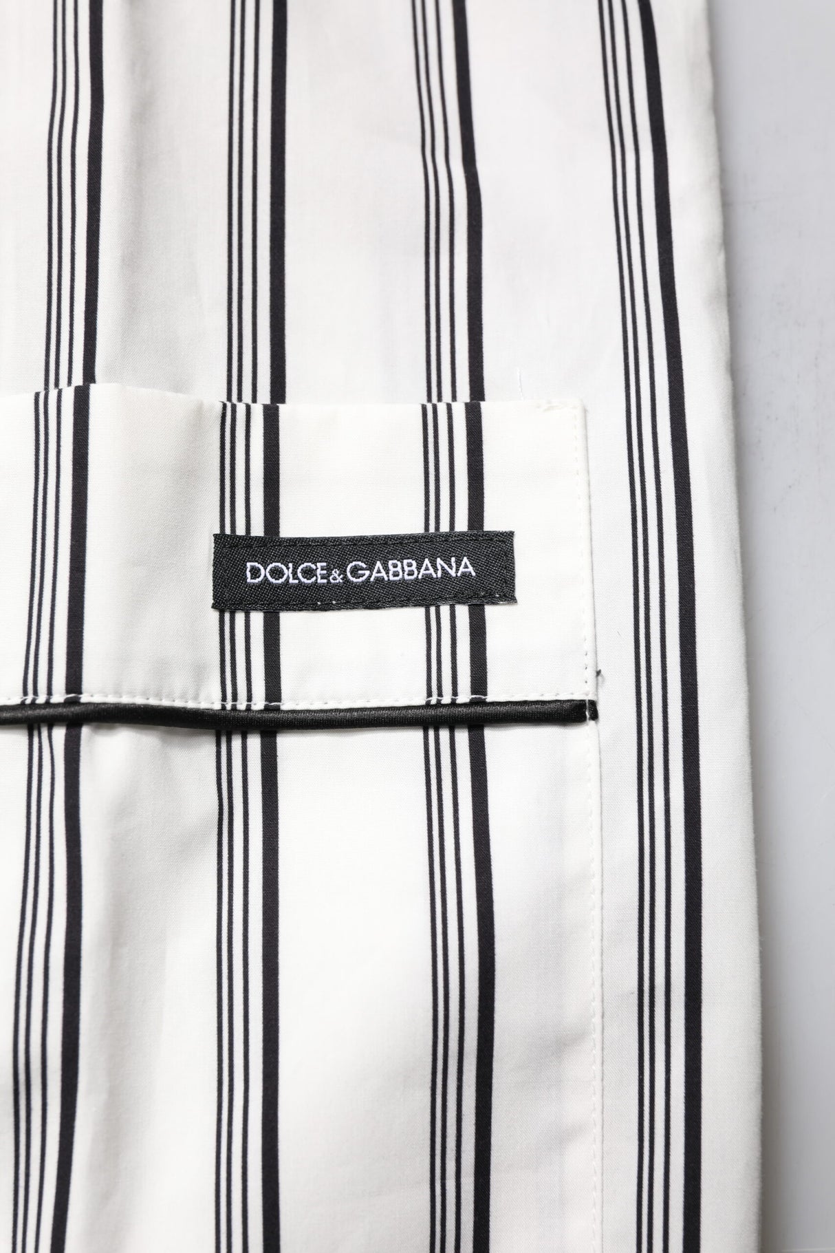 Dolce & Gabbana White Black Stripes Cotton Men Pajama Set Sleepwear