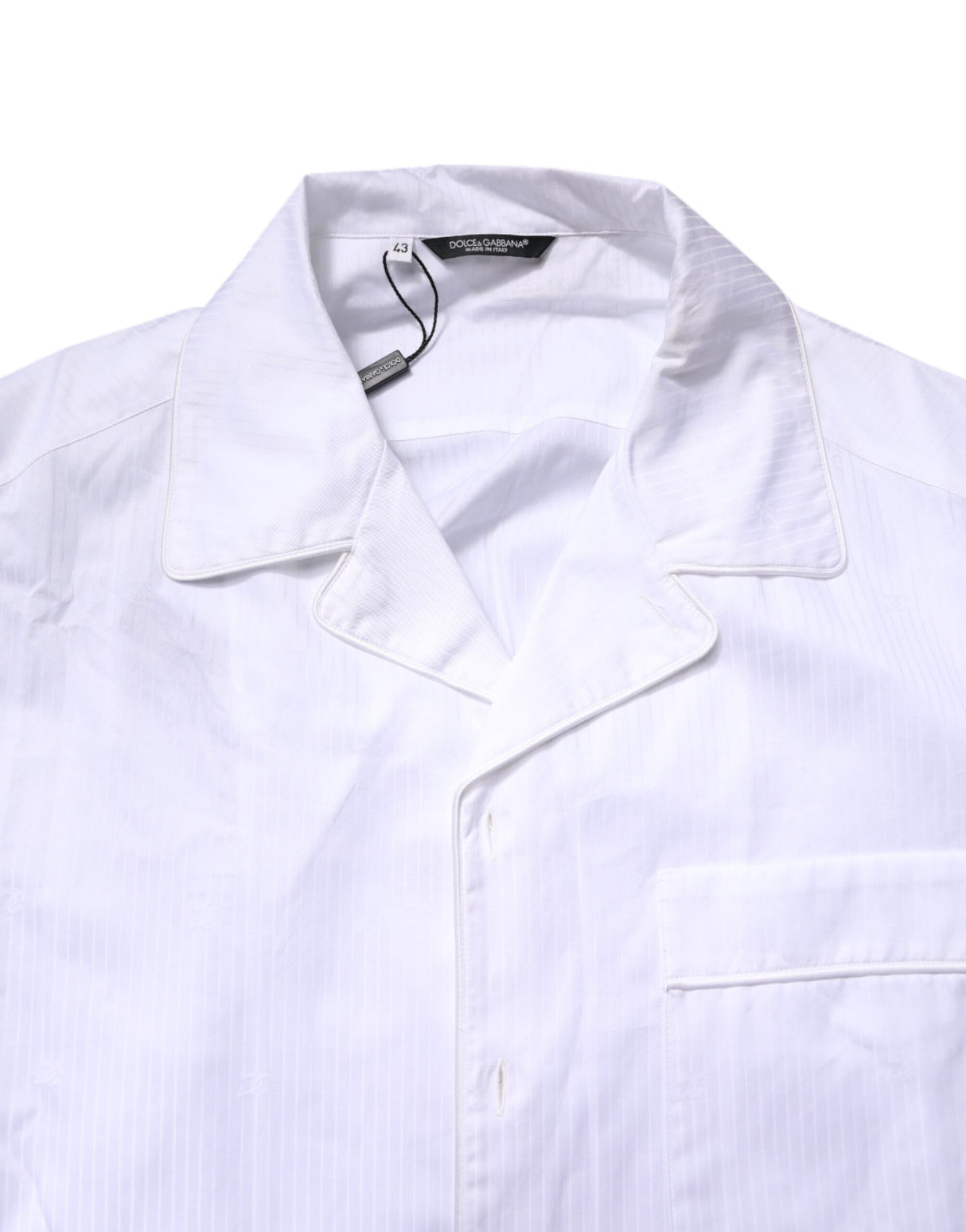 Dolce & Gabbana White Cotton Shirt Pants Pajama Set Sleepwear