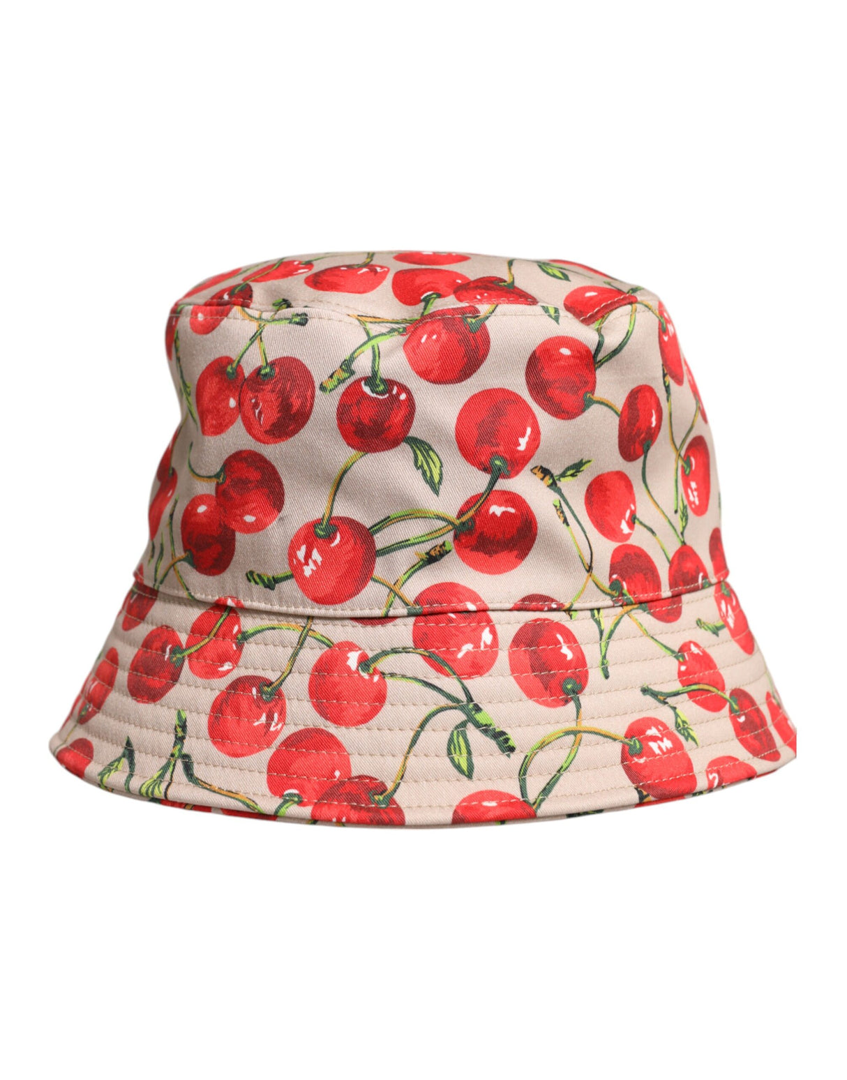 Dolce & Gabbana Beige Cotton Printed Wide Brim Bucket Hat