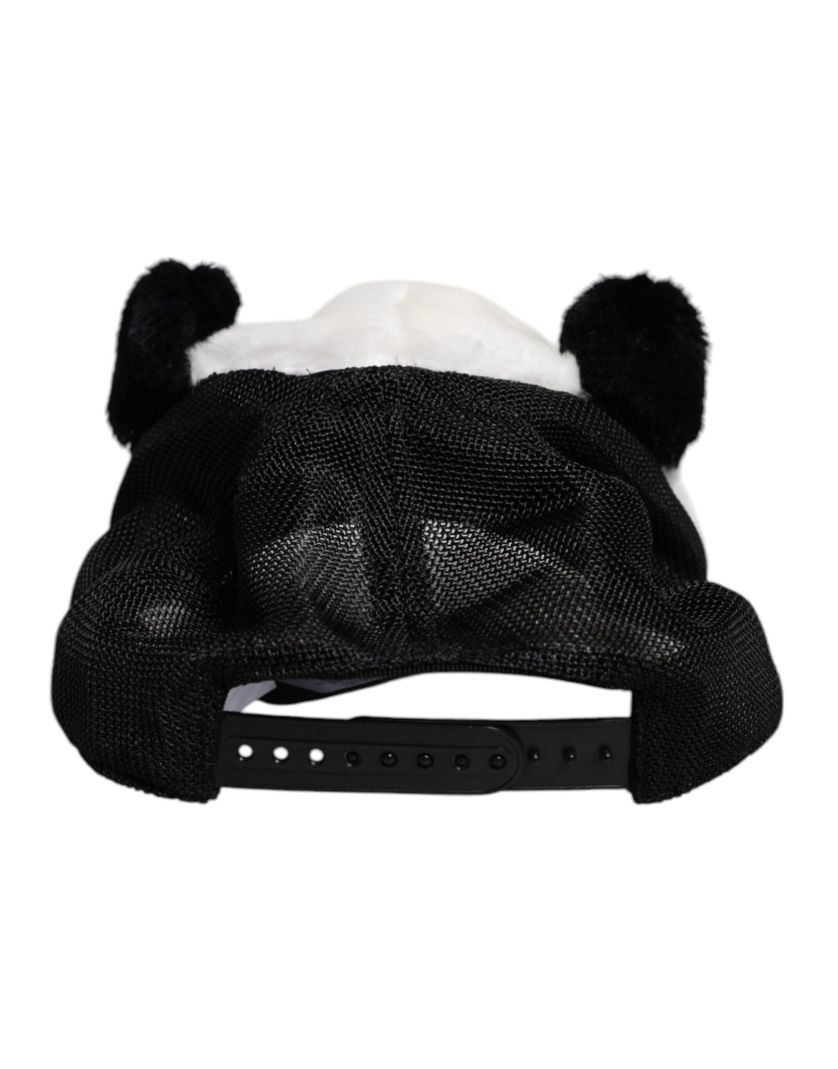 Dolce & Gabbana Black White Panda Fur Women Baseball Cap
