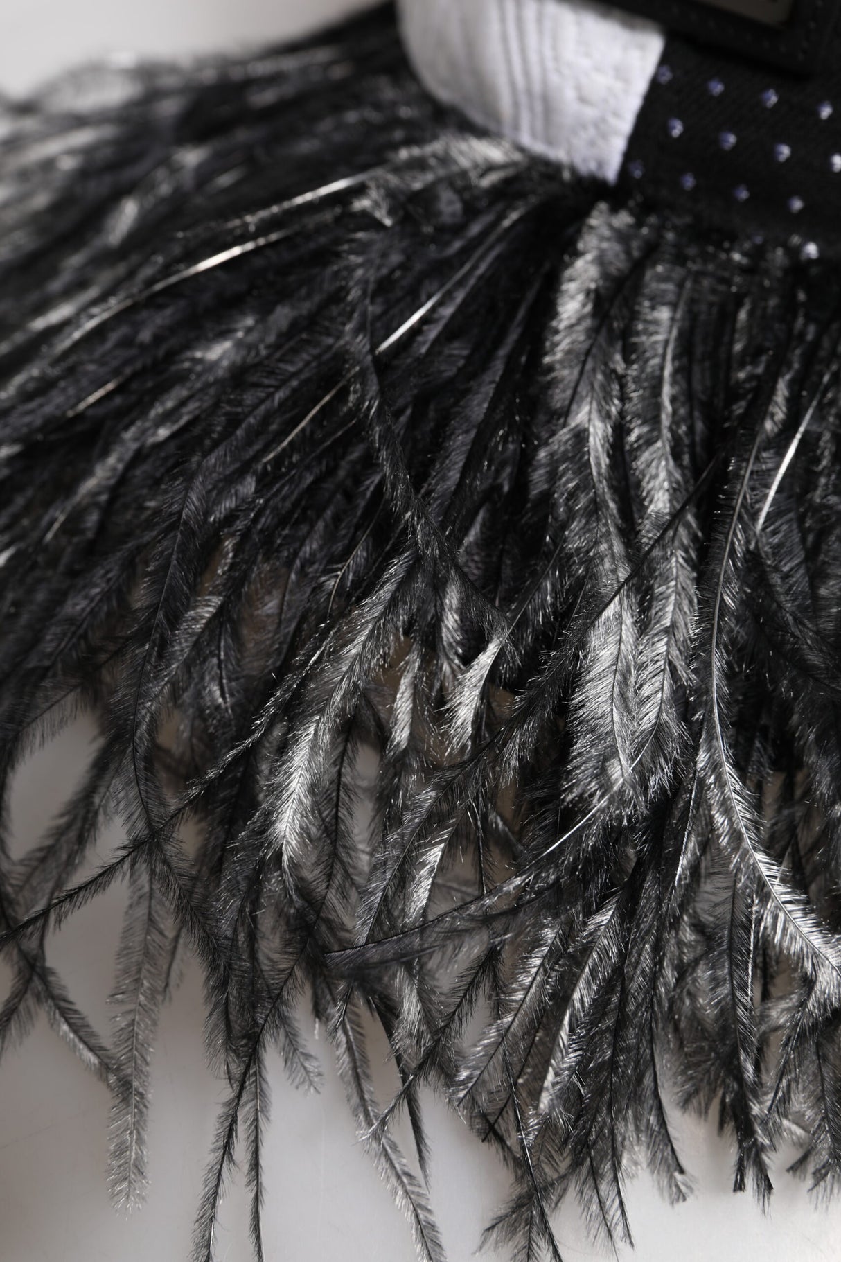 Dolce & Gabbana White Black Polka Dot Feathers Baseball Cap