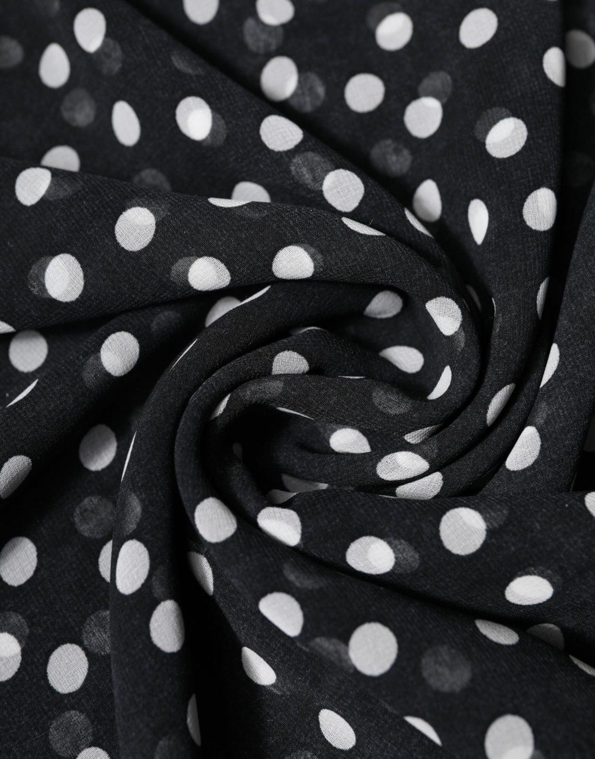 Dolce & Gabbana Black Polka Dots Polyester Wrap Shawl Scarf