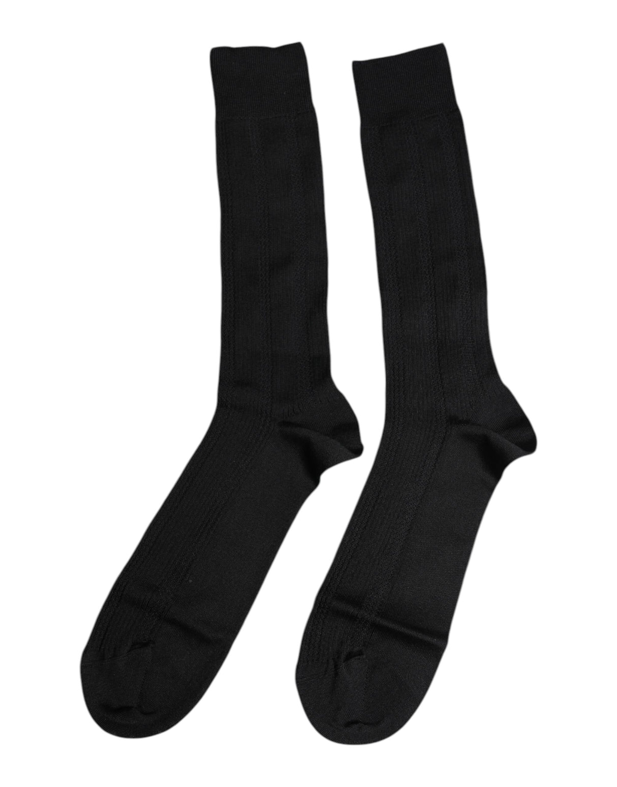 Dolce & Gabbana Black Stretch Logo Mid Calf Men Socks
