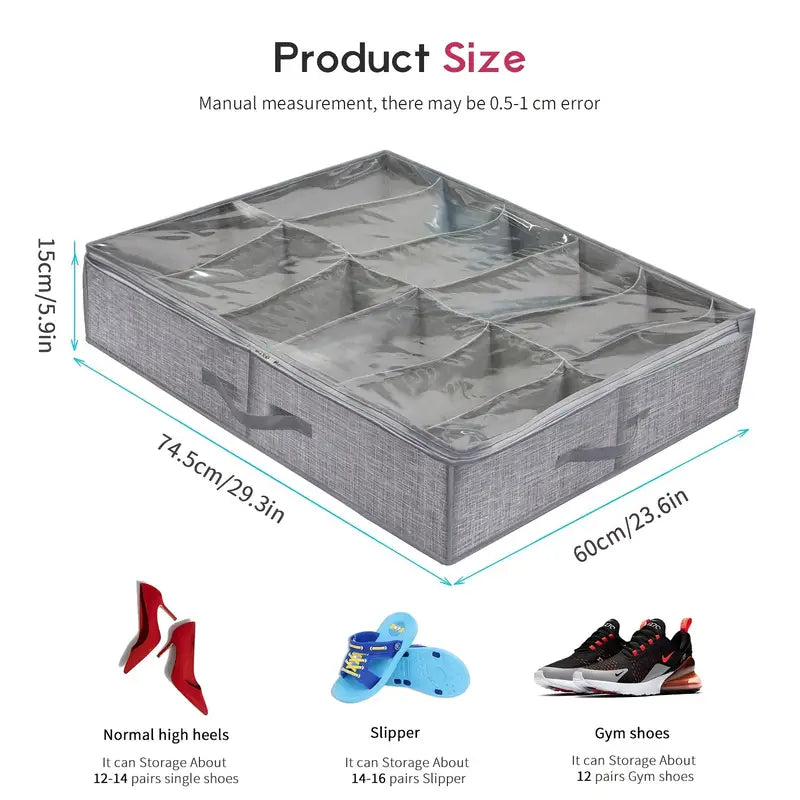 Under Bed Shoe Storage Organizer for 24 Pairs