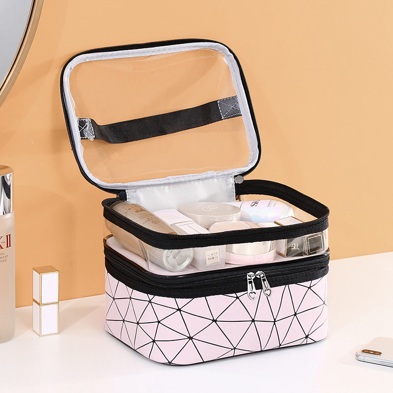Transparent Travel Makeup Organizer with Large Capacity