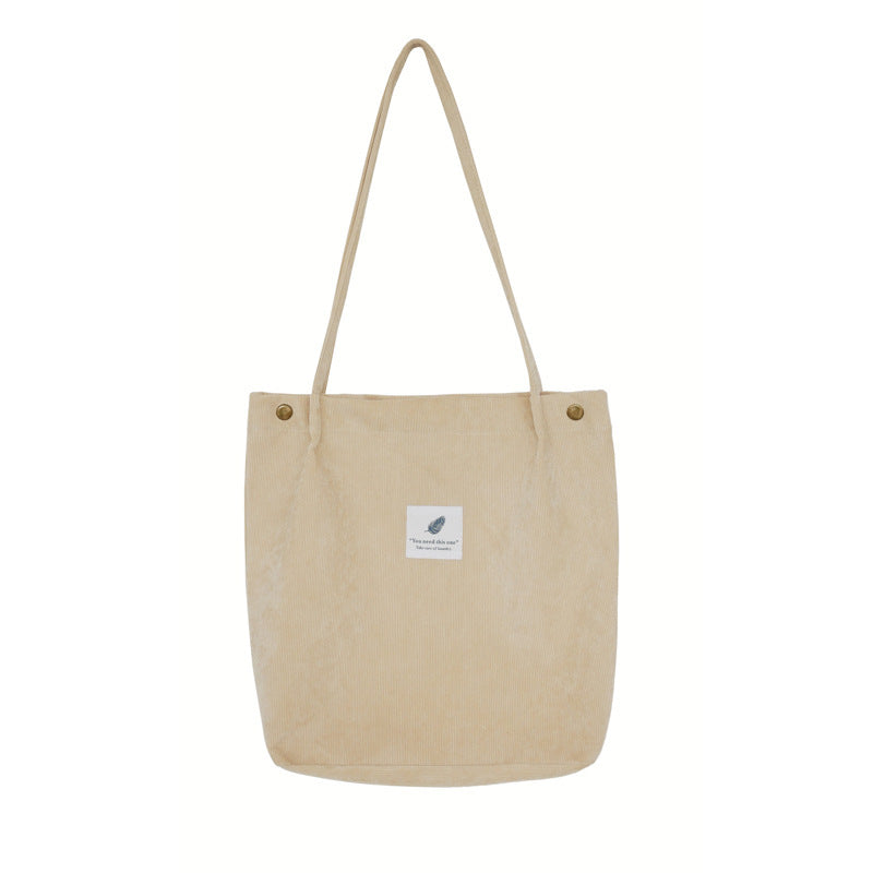 Canvas Women's Bag, Versatile Shoulder Bucket Bag