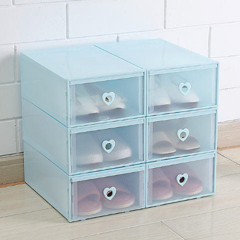 6-Pack Thick Transparent Drawer Shoe Storage Boxes