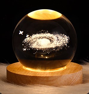 Rechargeable 3D Crystal Ball Night Lamp for Home Decor