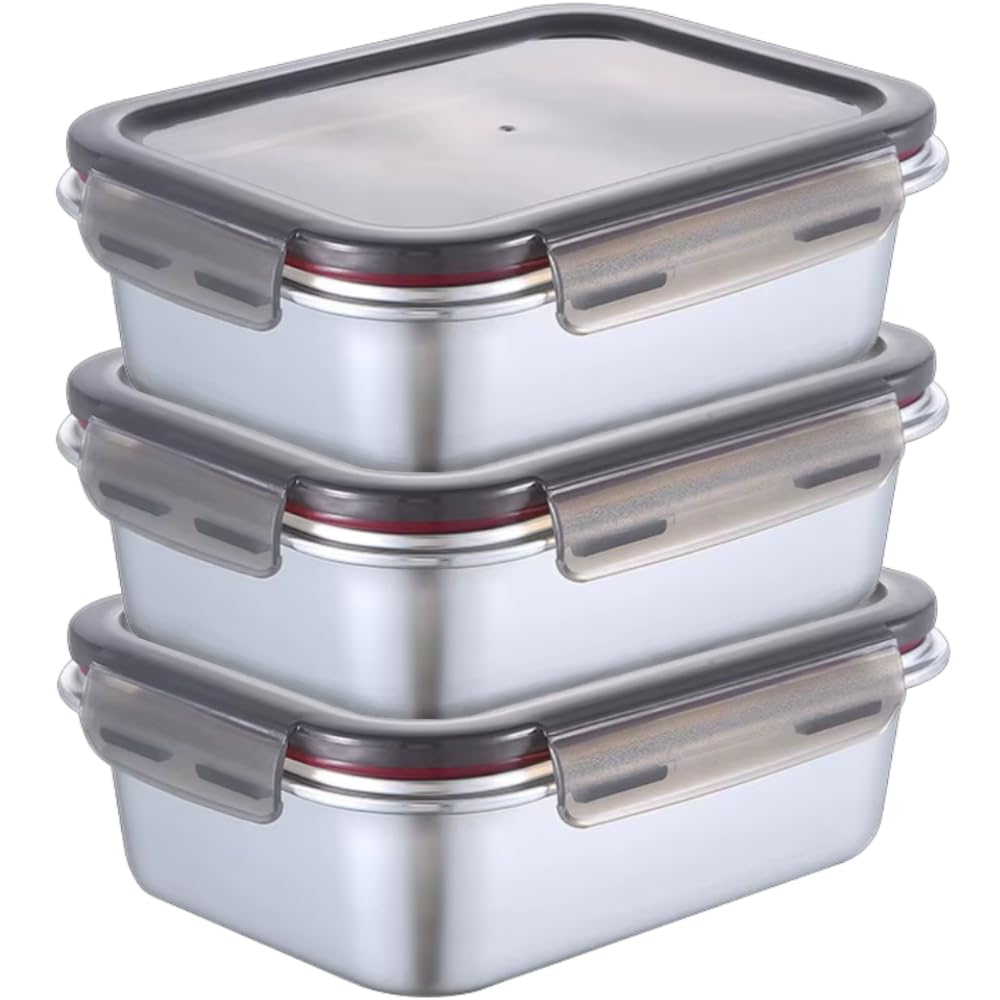 Stainless Steel Food Containers with Lids Meal Prep Containers Reusable Freezer Storage Containers Lunch Containers Home Improvement Lunch Box Containers Home Storage Kitchen Storage (22oz / 650ml)