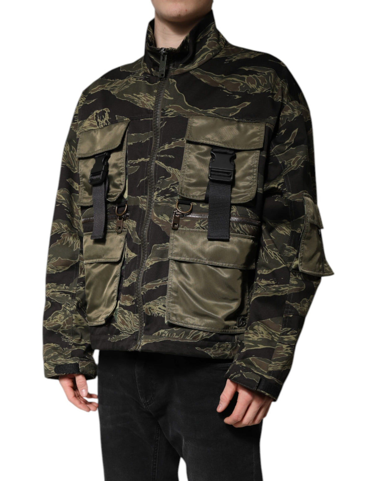 Dolce & Gabbana Multicolor Camouflage Cotton Bomber Jacket