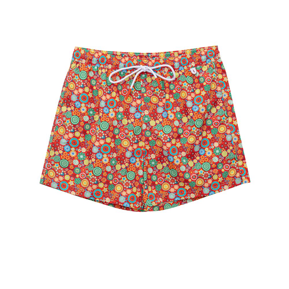 Isaia Red Polyester Swim Shorts